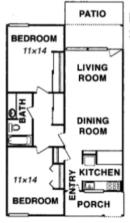 2BR Flat Floor Plan